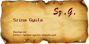 Szina Gyula névjegykártya