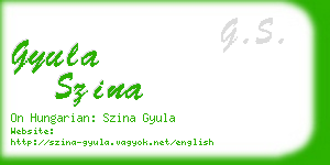 gyula szina business card